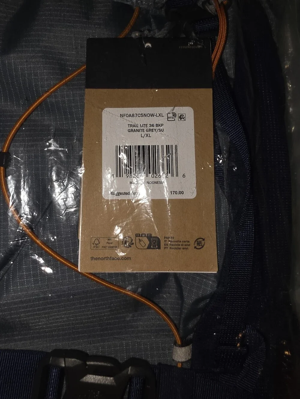 The North Face SEALED! NWT! Trail Lite 36-Liter Backpack. Sz L/XL. R2S!
